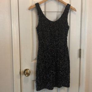 Black Sequin Mini Dress